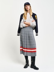 GANT Blue Check Print Pleated Skirt - Image 3 of 5