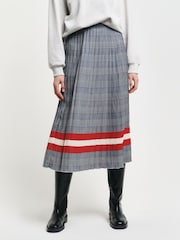 GANT Blue Check Print Pleated Skirt - Image 4 of 5