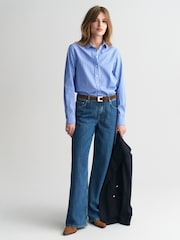 GANT Blue Regular Poplin Striped 100% Cotton Shirt - Image 1 of 7