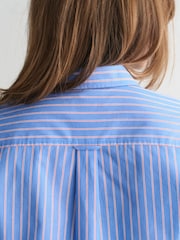 GANT Blue Regular Poplin Striped 100% Cotton Shirt - Image 6 of 7