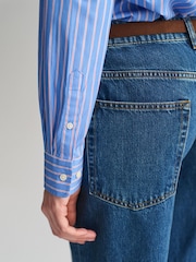 GANT Blue Regular Poplin Striped 100% Cotton Shirt - Image 7 of 7