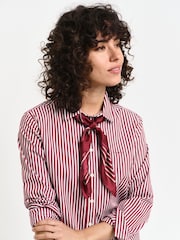 GANT Red Regular Poplin Striped 100% Cotton Shirt - Image 5 of 6