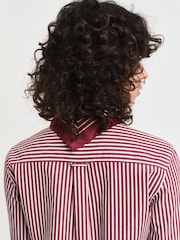 GANT Red Regular Poplin Striped 100% Cotton Shirt - Image 6 of 6