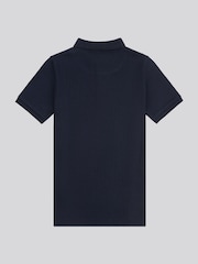 U.S. Polo Assn. Boys Blue 100% Cotton Wide Rib Polo Shirt - Image 6 of 7