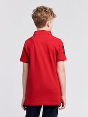 Красный - US Polo Assn. Футболка-поло для мальчиков 100% хлопок, игрок 3 - Изображение 4 из 9