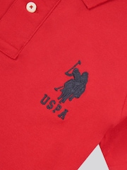 Красный - US Polo Assn. Футболка-поло для мальчиков 100% хлопок, игрок 3 - Изображение 8 из 9