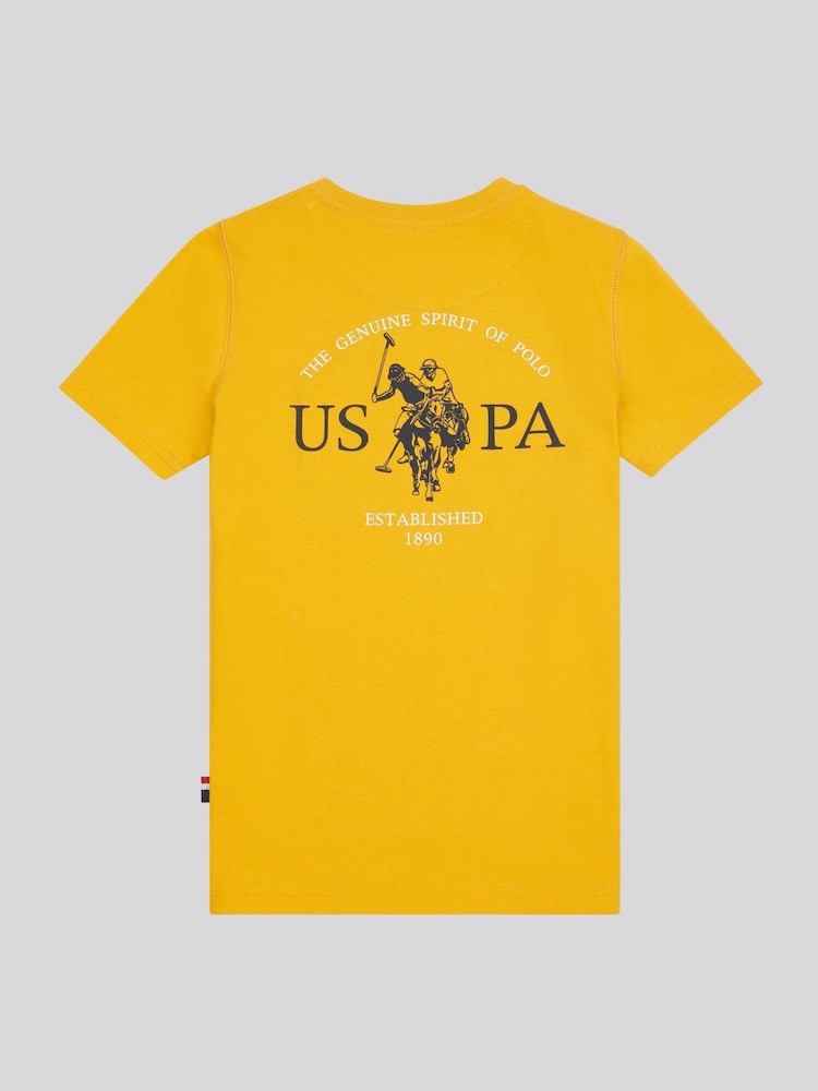 U.S. Polo Assn. Boys Orange 100% Cotton Back Graphic T-Shirt - Image 7 of 9