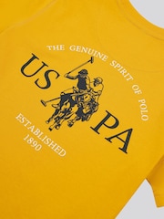 U.S. Polo Assn. Boys Orange 100% Cotton Back Graphic T-Shirt - صورة 8 من 9