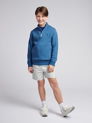 U.S. Polo Assn. Boys Blue Herringbone ¼ Zip Sweatshirt - Image 3 of 9