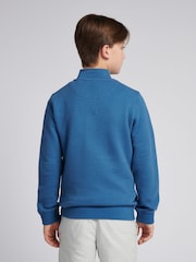 U.S. Polo Assn. Boys Blue Herringbone ¼ Zip Sweatshirt - Image 4 of 9