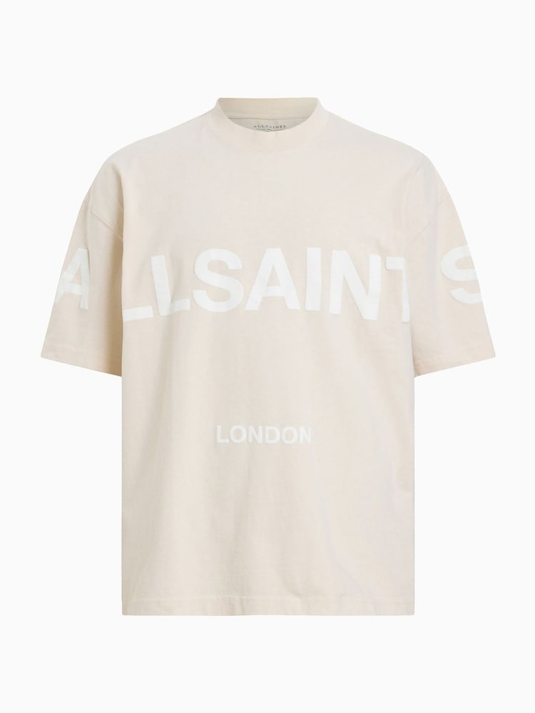 AllSaints Natural Biggy Short Sleeve Crew T-Shirt - Image 6 of 6 AllSaints Natural Biggy Short Sleeve Crew T-Shirt - Image 6 of 6