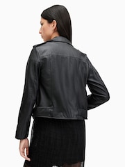 AllSaints Black/Gold Balfern Biker Jacket - Image 5 of 6