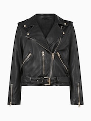 AllSaints Black/Gold Balfern Biker Jacket - Image 6 of 6