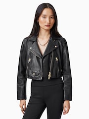 AllSaints Black Biker Jacket - Image 1 of 6