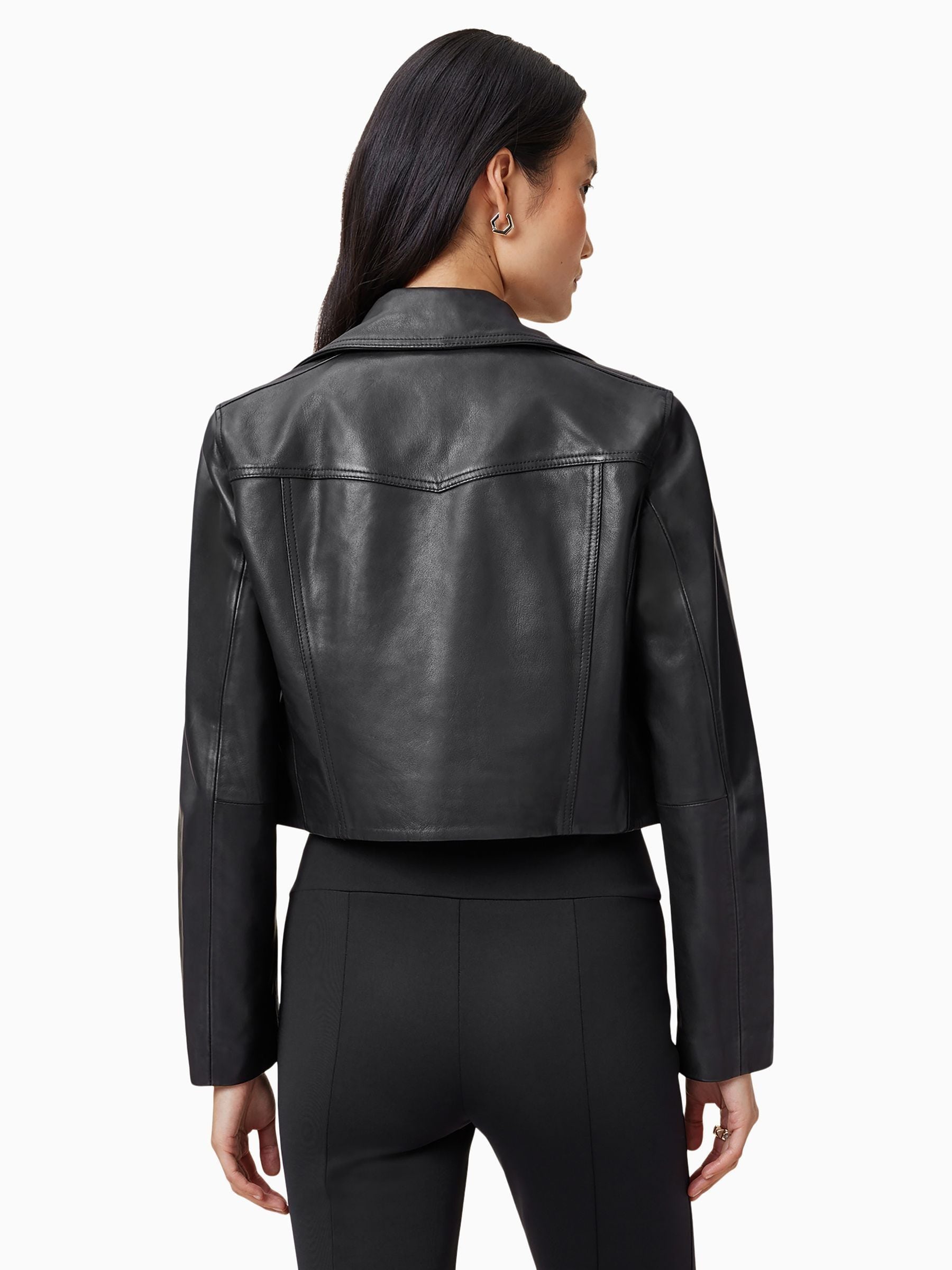 Buy AllSaints Black Elora Cropped Biker Jacket from Next USA