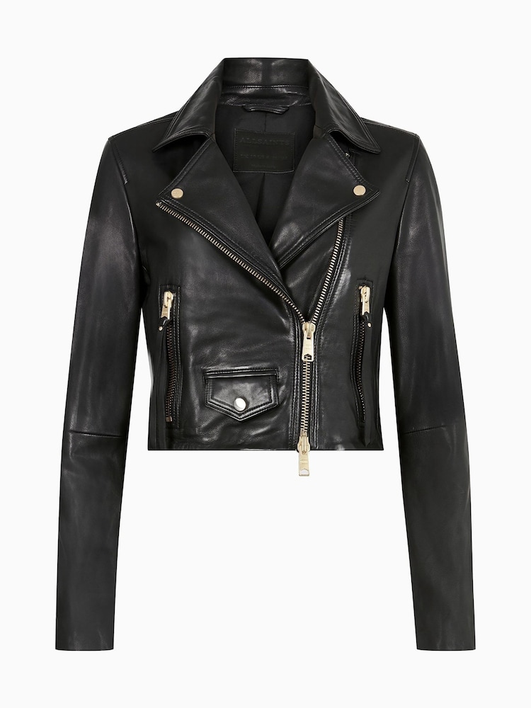 AllSaints Black Biker Jacket - Image 7 of 7