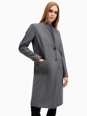 AllSaints Grey Sidney Coat - Image 1 of 9