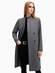 AllSaints Grey Sidney Coat - Image 3 of 9
