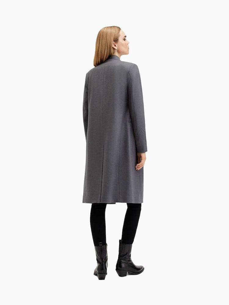 AllSaints Grey Sidney Coat - Image 7 of 9