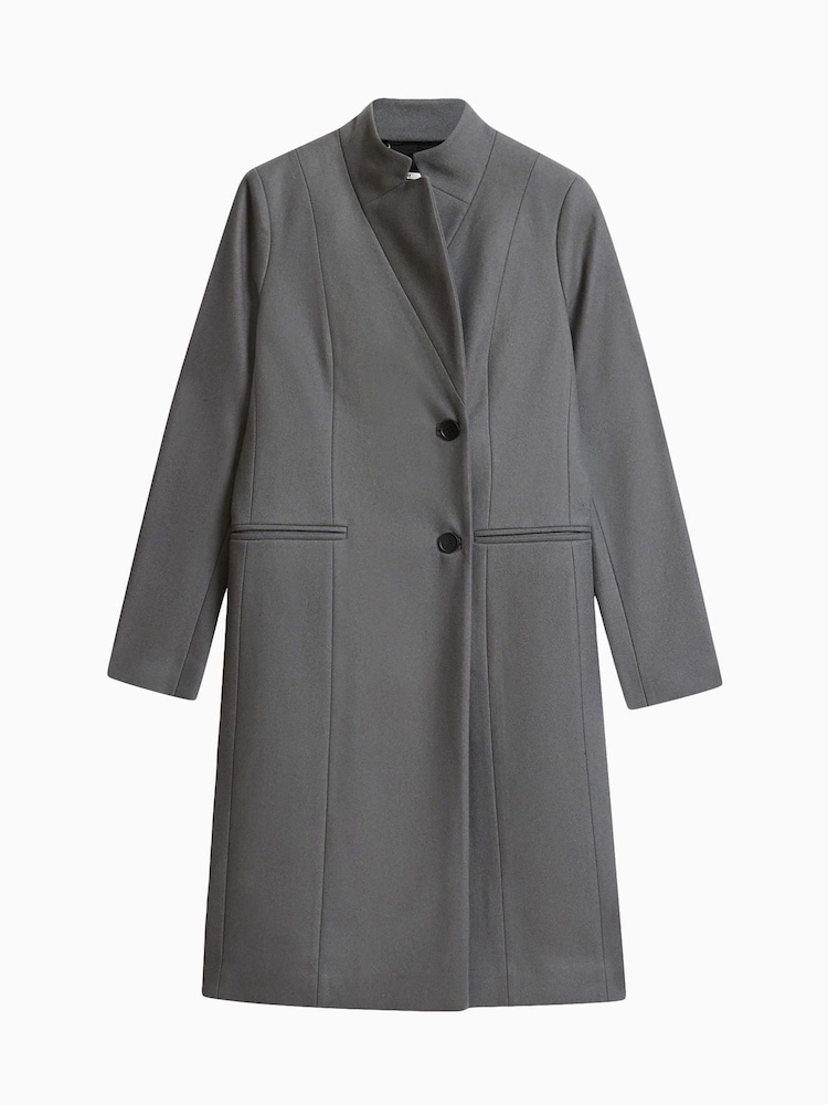 AllSaints Grey Sidney Coat - Image 8 of 9