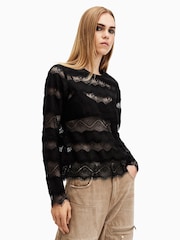 AllSaints Black Tiff Top - Image 2 of 8