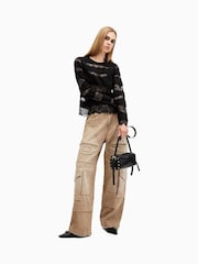 AllSaints Black Tiff Top - Image 4 of 8