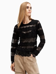 AllSaints Black Tiff Top - Image 5 of 8