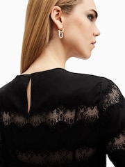 AllSaints Black Tiff Top - Image 6 of 8
