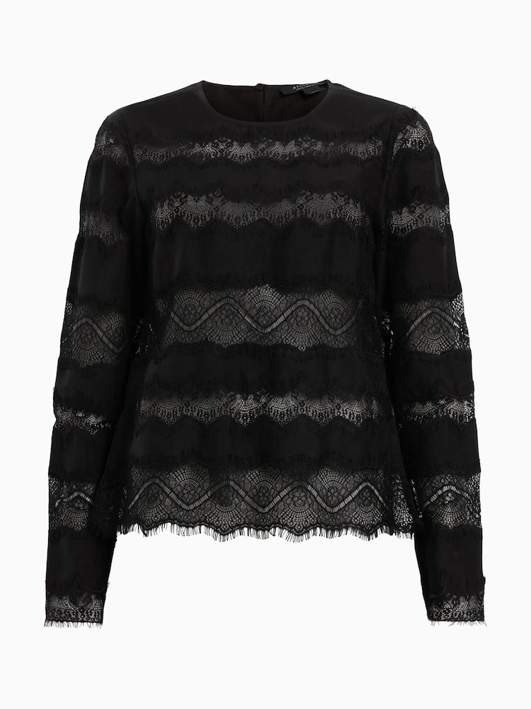 AllSaints Black Tiff Top - Image 8 of 8