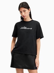 AllSaints Black Unity Lisa T-Shirt - Image 4 of 6