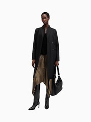 AllSaints Black Sidney Coat - Image 1 of 7
