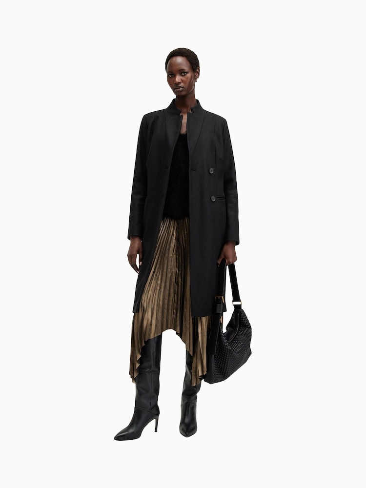 AllSaints Black Sidney Coat - Image 1 of 7