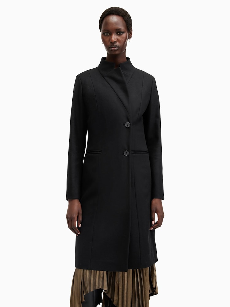 AllSaints Black Sidney Coat - Image 4 of 7