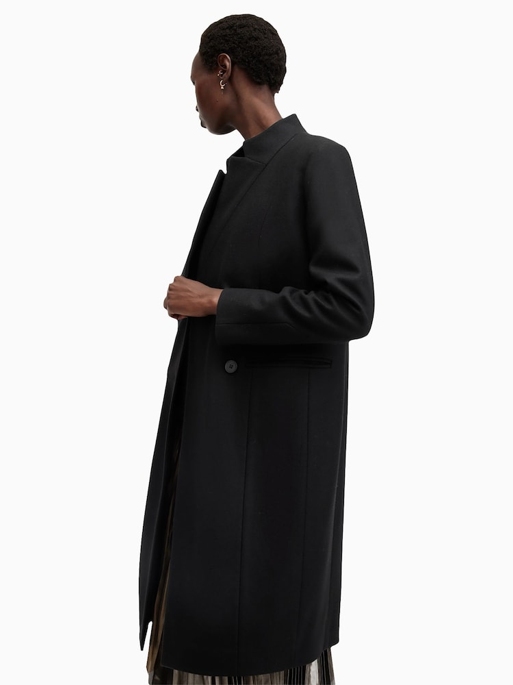 AllSaints Black Sidney Coat - Image 6 of 7