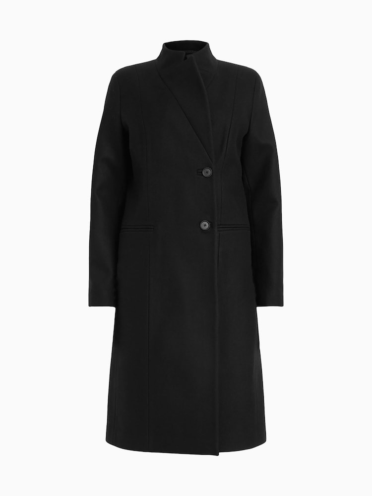 AllSaints Black Sidney Coat - Image 7 of 7