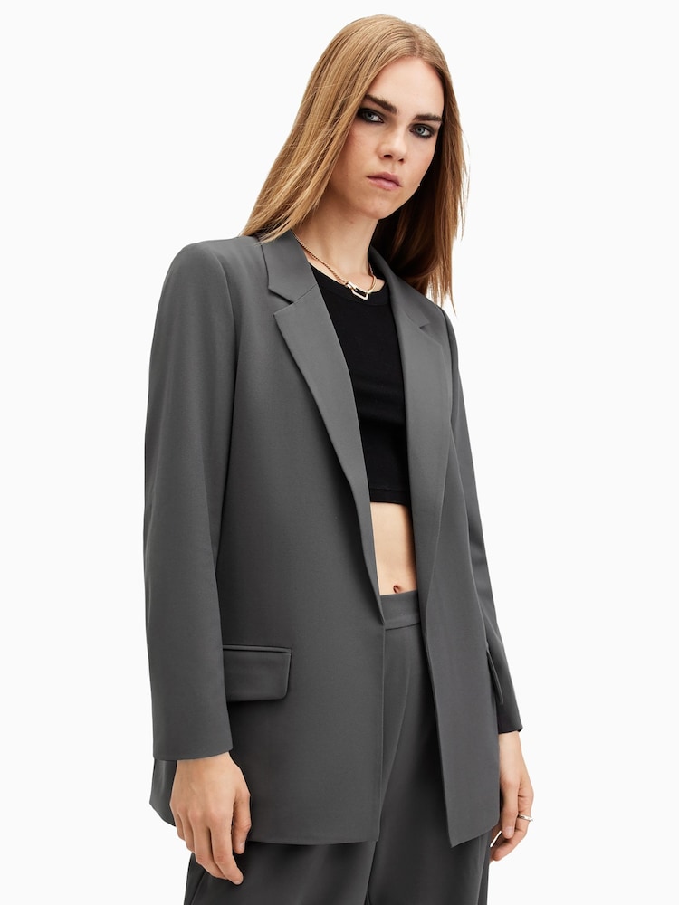 AllSaints Grey Aleida Tri Blazer - Image 1 of 8 AllSaints Grey Aleida Tri Blazer - Image 1 of 8