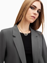 AllSaints Grey Aleida Tri Blazer - Image 2 of 8