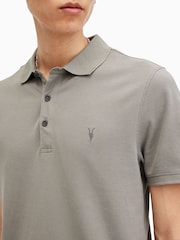 AllSaints Grey Reform Short Sleeve Polo Shirt - Image 2 of 5