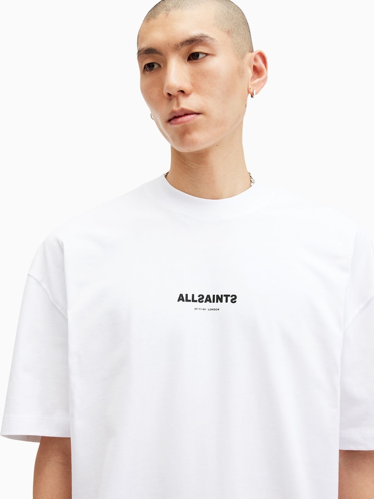 AllSaints White Subverse Short Sleeve Crew T-Shirt - Image 2 of 6