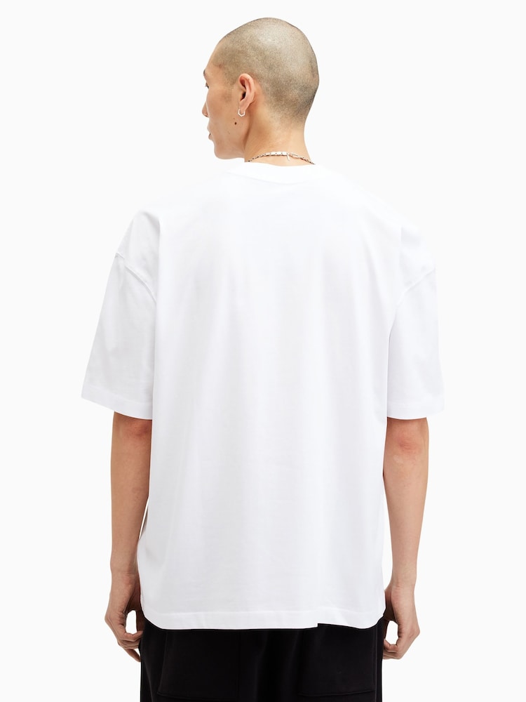 AllSaints White Subverse Short Sleeve Crew T-Shirt - Image 5 of 6
