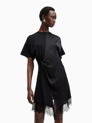 AllSaints Black Lana Lace 100% Cotton Dress - Image 1 of 9