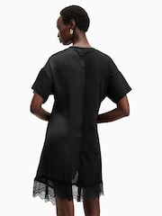AllSaints Black Lana Lace 100% Cotton Dress - Image 8 of 9