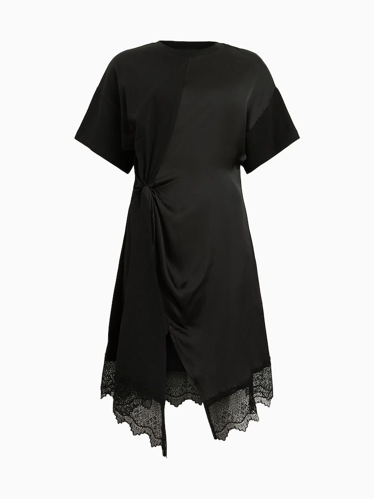 AllSaints Black Lana Lace 100% Cotton Dress - Image 9 of 9