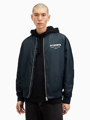 AllSaints Blue Underground Relaxed Fit Bomber Jacket - Image 1 of 10