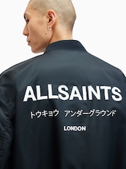 AllSaints Blue Underground Relaxed Fit Bomber Jacket - Image 2 of 10
