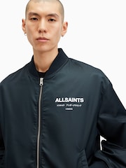 AllSaints Blue Underground Relaxed Fit Bomber Jacket - Image 6 of 10