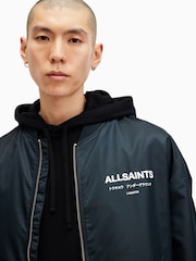 AllSaints Blue Underground Relaxed Fit Bomber Jacket - Image 8 of 10