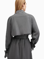 AllSaints Grey Koko Trench Jacket - Image 5 of 8