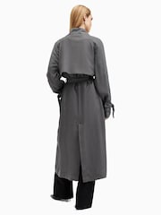 AllSaints Grey Koko Trench Jacket - Image 7 of 8