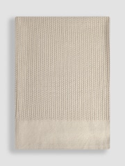 JoJo Maman Bébé Oatmeal Woven Cellular Blanket - Image 2 of 2